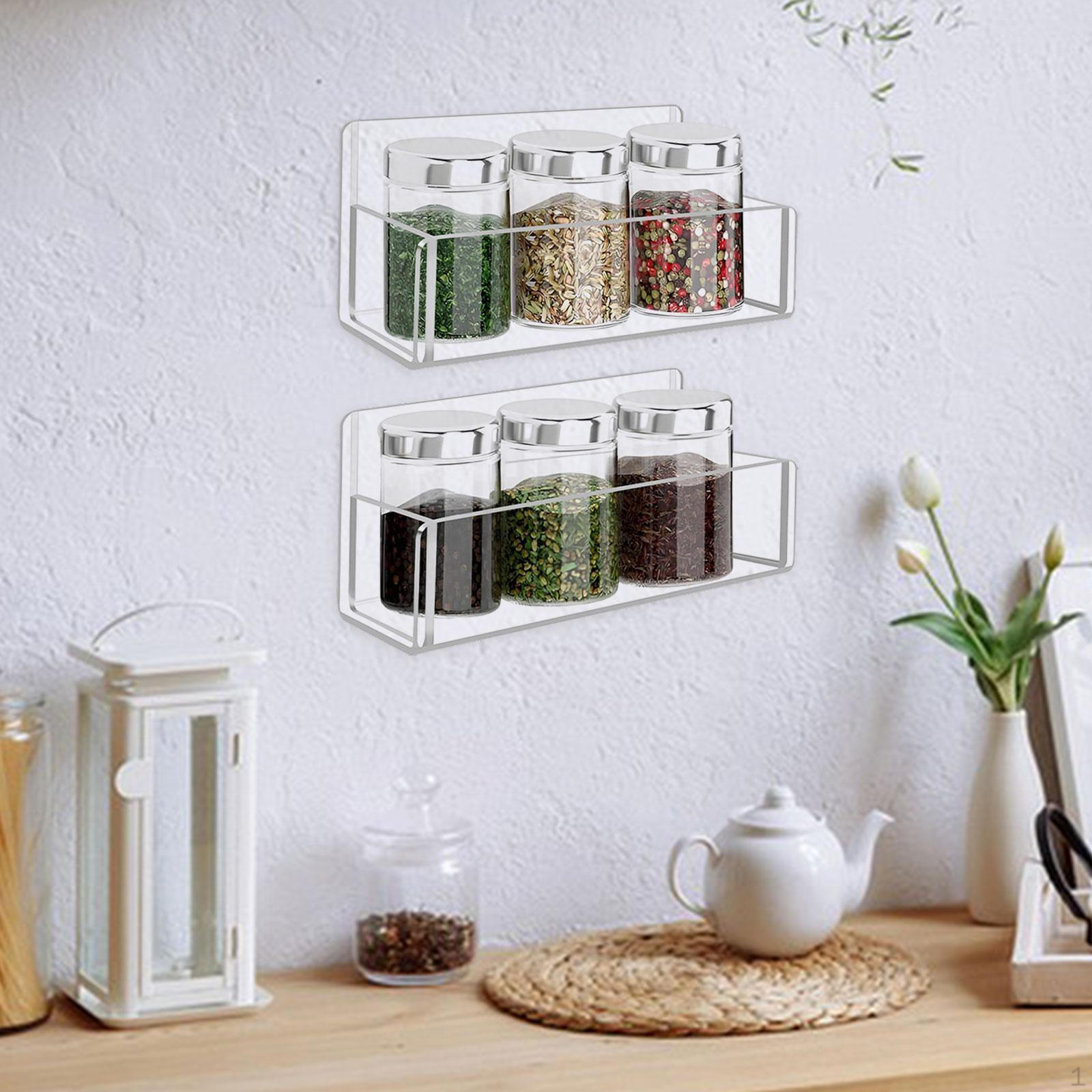 

2 шт. Держатели Органайзеры Стойки для хранения Экономия места Универсальная акриловая полка Настенная для 15.2cmx7cmx7.4cm