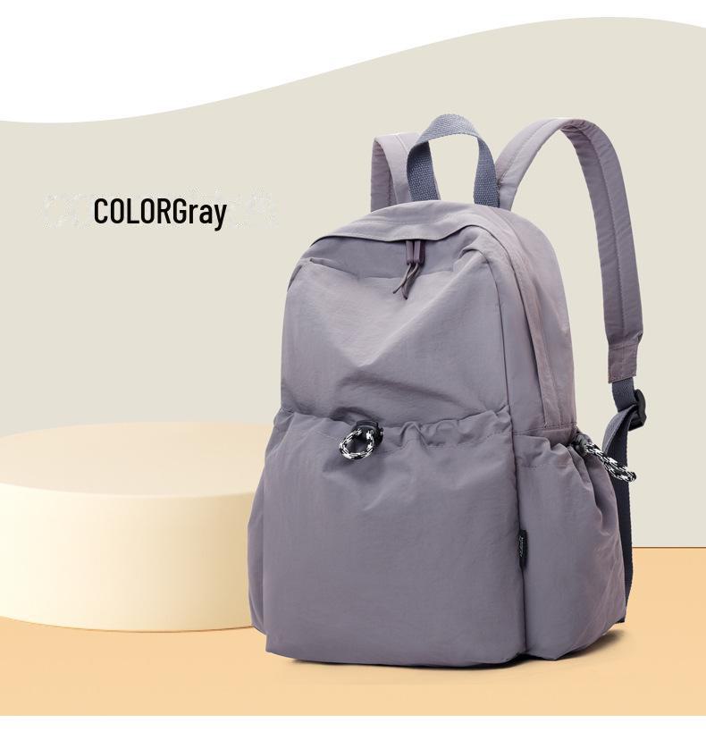 2025 Frühling Koreanischer Damen-Nylon-Rucksack: Trendy einfarbige lässige Schultasche für Schüler
