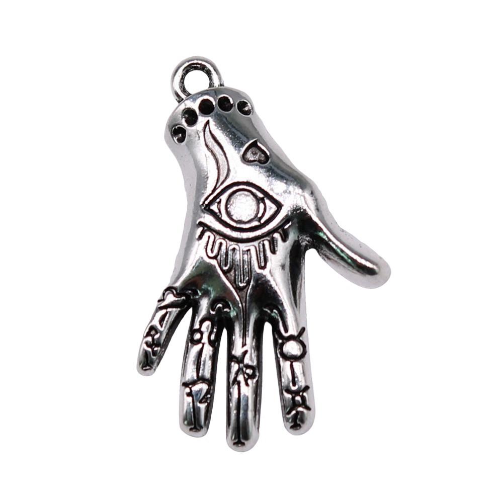 Alloy Hamsa Hand Charms Amulet Pendants For Good Luck Jewelry Making
