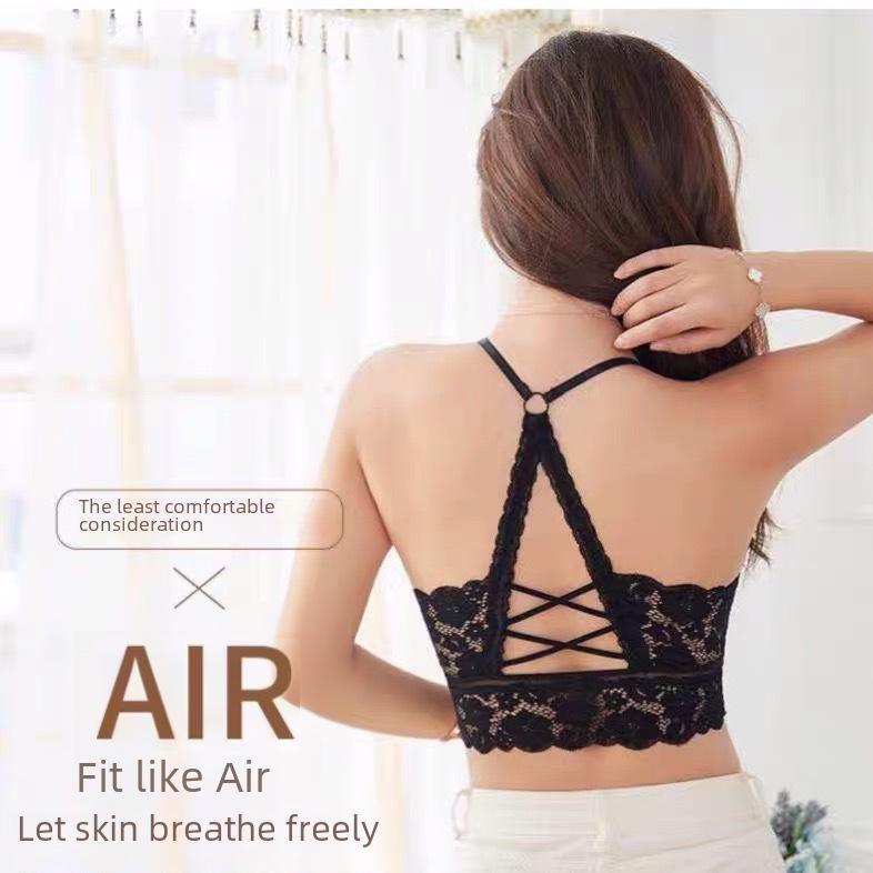 Reizvolles Rückenüberkreuz-Spitzen-Schlauch-Sport-BH - Ohne Bügel