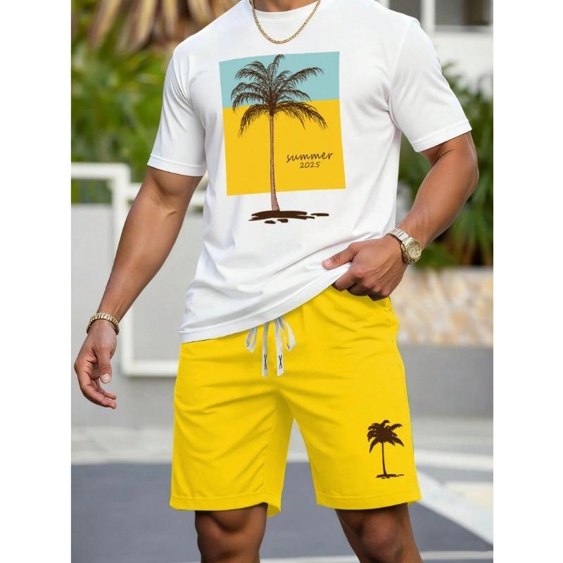 2026 New Coconut Tree Print Mens Short-Sleeve T-Shirt L