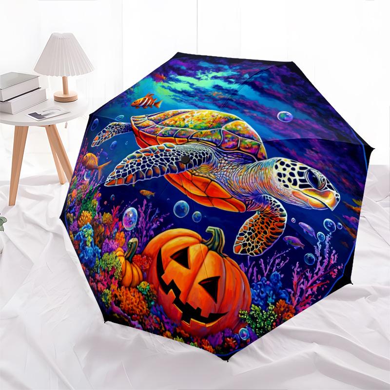 Colorful Animals Pattern, Automatic Folding Umbrella, Portable and Foldable Design, 8 Ribs, a Christmas or Birthday Gift.