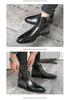 Men's Large Size Autumn-Winter Patchwork Leather Ankle Boots - European American Fashion Slip-On, British Business Formal Style, Size 48