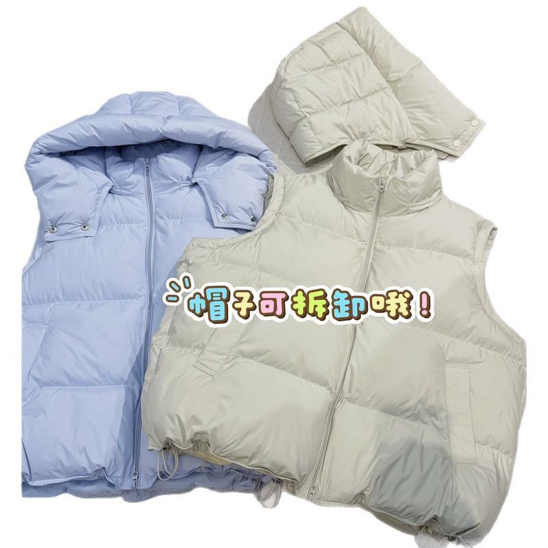 European lazy wind loose large size small man sleeveless vest stand neck cotton jacket vest jacket female foreign style design sense