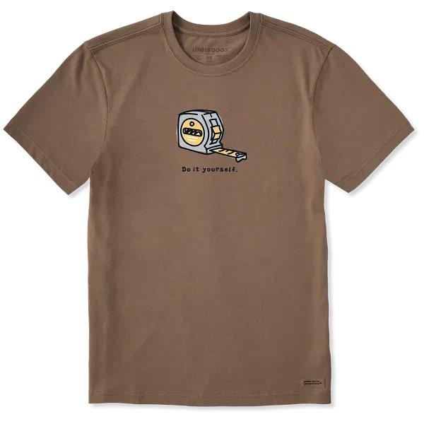 

Life is Good. Men s DIY Tape Measure Short Sleeve Crusher Tee, Mushroom Brown 2XL