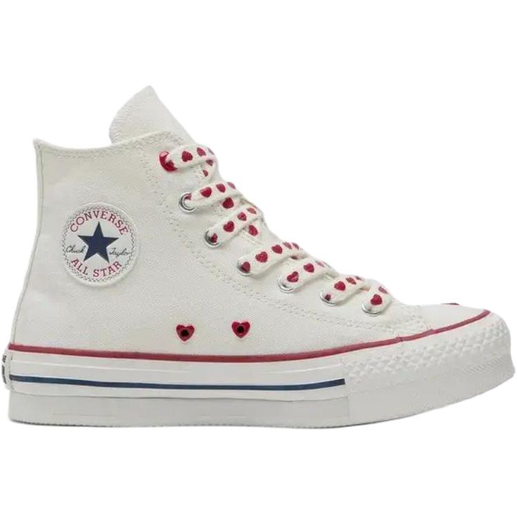 Converse All Star Lift Classic Comfort Support High Top Canvas Shoes Unisex sneakers White Red A19062C