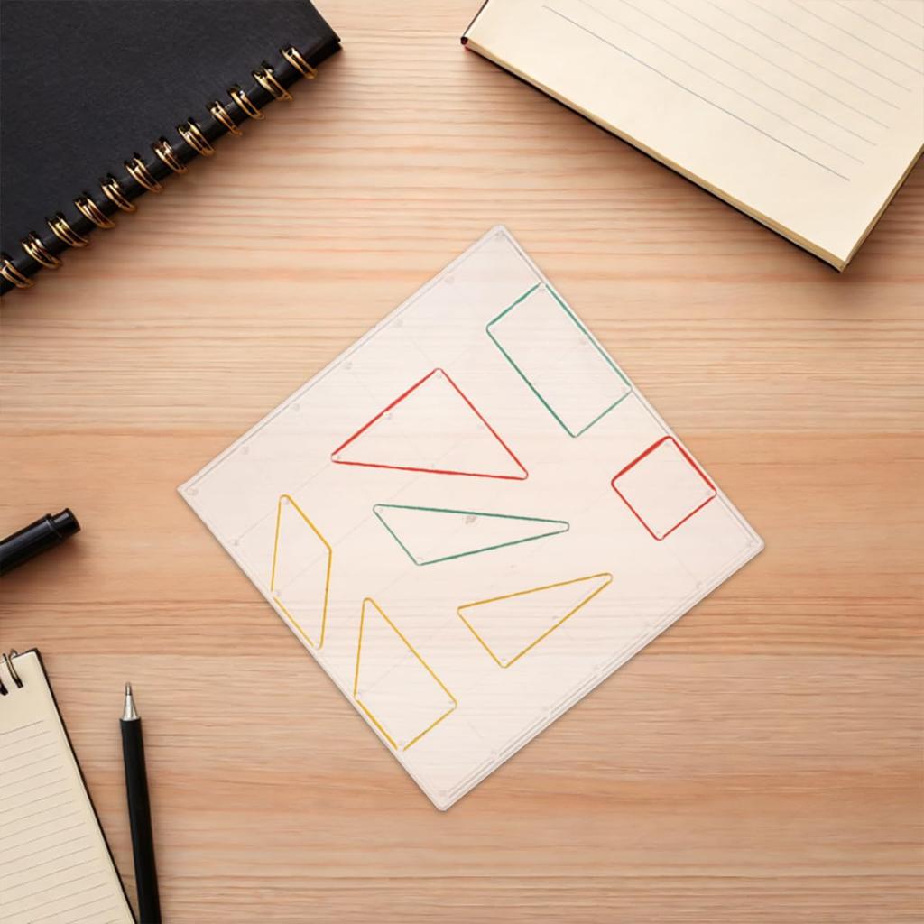 VILLFUL 3-Piece Transparent Geometry Pegboard Set for Kids, Educational Puzzle and Tool for Toddlers, Multiplication and Pegboard, Geometry Pegboard,