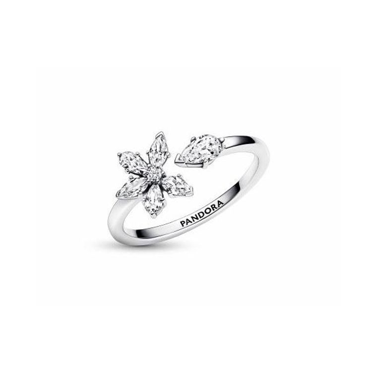 Pandora True Timeless Collection Sparkling Snowflake 925 Silver Open Ring Women rings 192611C01 Box,48