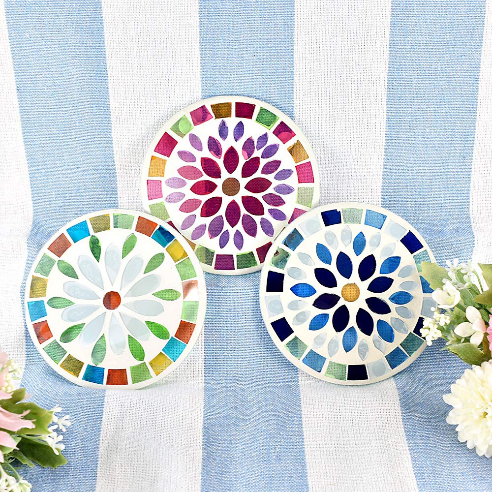 Fourcart Cute Handmade Glass Craft [Mosaic Coaster] Margaret X 5-Piece Set