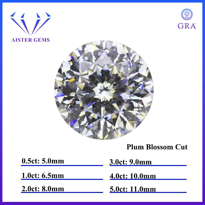 Weißer D-Farbe Moissanitstein mit GRA Rund Oval Herz Smaragd Prinzessin Radiant Cushion Trilliant Marquise Schliff