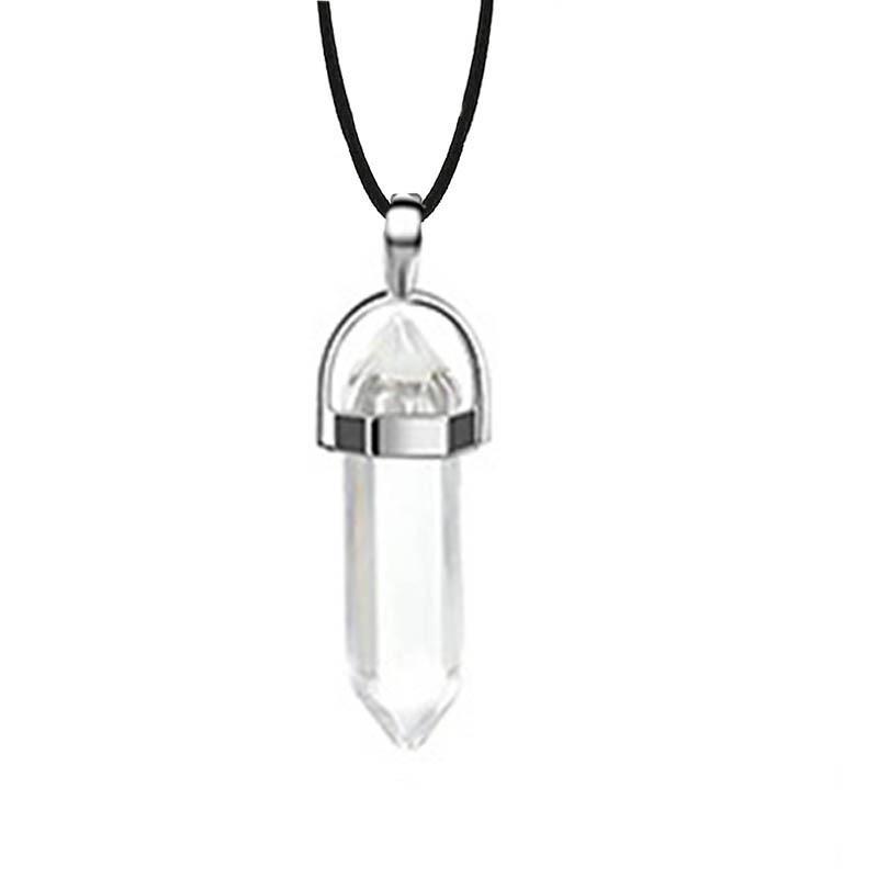 1Pc Hexagon Pillar Stone Necklace Bullet Pendant Choker Necklace Fashion Jewelry Gift
