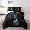3 Piece Bedding Set Inter Milan Female Guardian Statue Golden Spear Blue Scarf Two Stars FC Logo Religious Style Art Print for Men Fan Gift