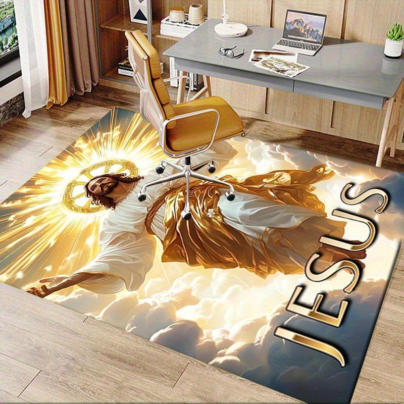 1pc Jesus Christ,Divine Light,Heavenly Ascension Office Carpet Soft Polyester Entrance Carpet Washab