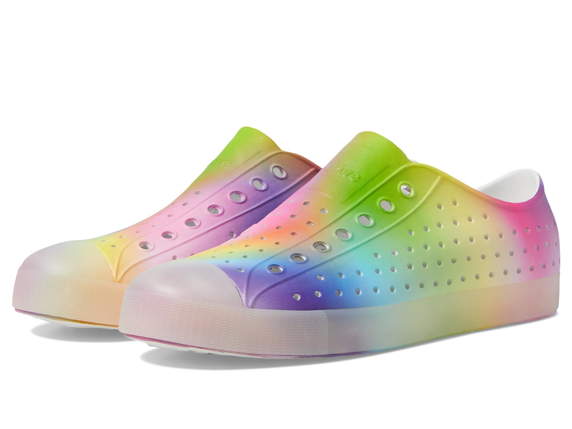 

Native Shoes Jefferson Print Water Shoes, Shell White/Translucent/Rainbow Blur, Size 28.0 cm (D)