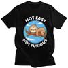 Custom Male Cute Sloth Not Fast Not Furious T Shirts Short Sleeves Cotton Tshirts Streetwear Tshirt Leisure Tees Clothes