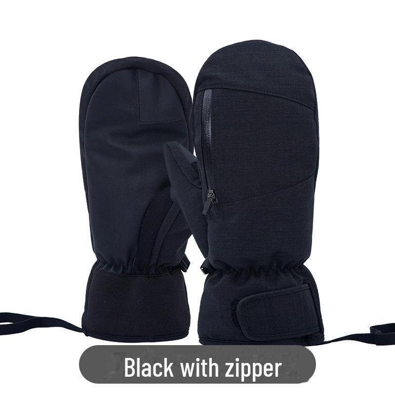 Mănuși de schi de iarnă impermeabile, rezistente la uzură – Calde, rezistente la frig cu design cu cinci degete și căptușeală