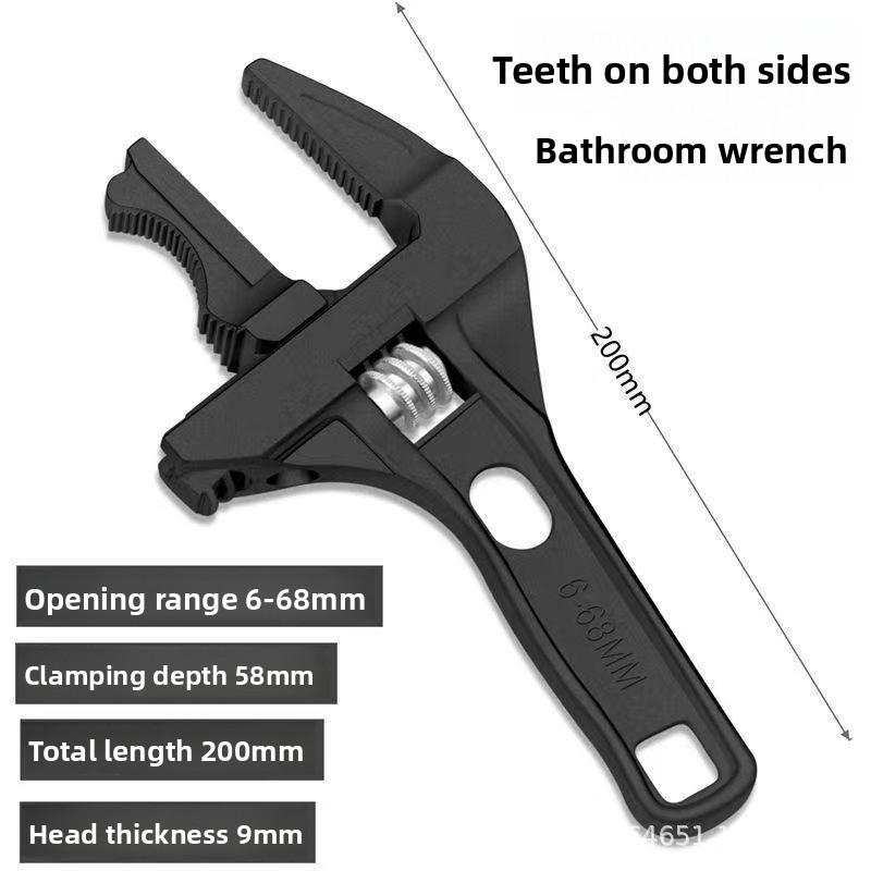 Sink & Faucet Repair Wrench Large Opening 6-68mm Adjustable Bathroom Plumbing Wrench