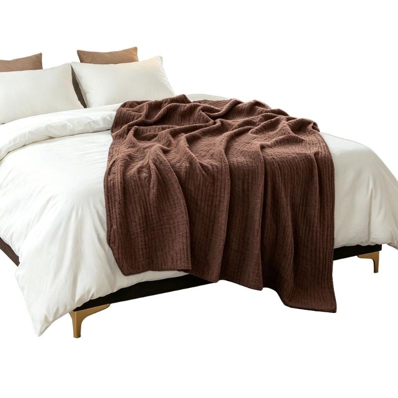 Cotton Gauze Blanket Lightweight & Breathable Soft Cotton Gauze Throw Blanket for Warm Nights Camping & Travel Use
