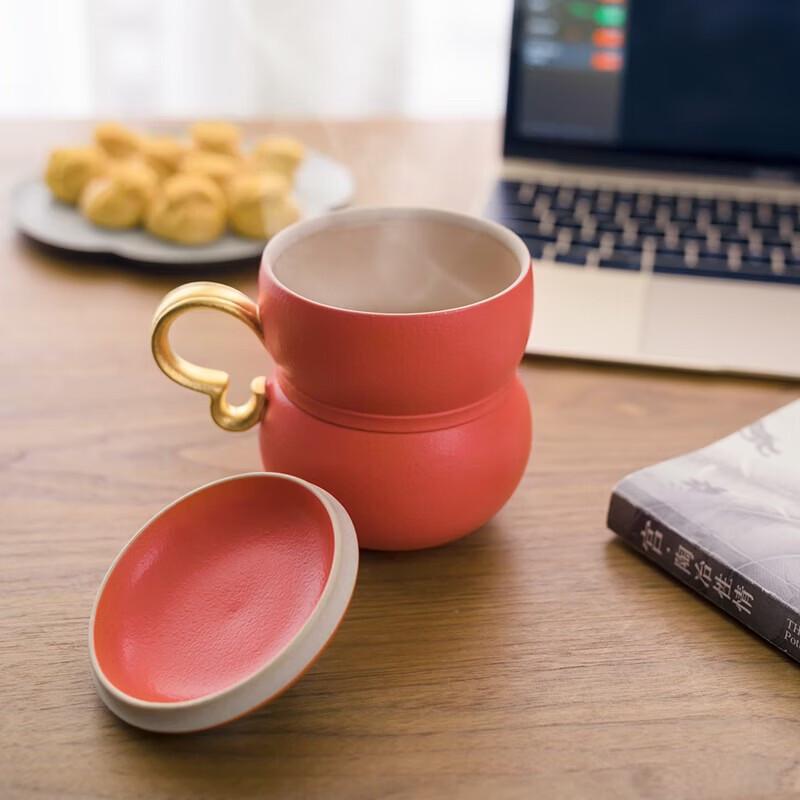 Edenus Auspicious Ceramic Office Mug with Lid