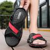 Men Sandals Black White Leather Slippers Outdoor Roman Gladiator Sandals Summer Open Toe Beach Shoes