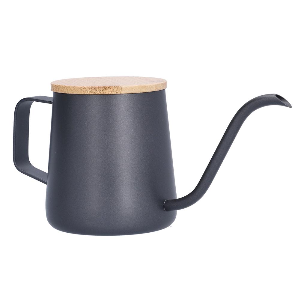 350ml Stainless Steel Coffee Pot Long Narrow Spout Manual Coffee Making Kettle with Bamboo Lid
