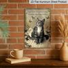 2D Flat, Vintage Cat Art Aluminum Sign - "Angels Don't Always Have Wings, Sometimes They Have Whiskers" - Whimsical Wall Decor with Cats, Butterflies