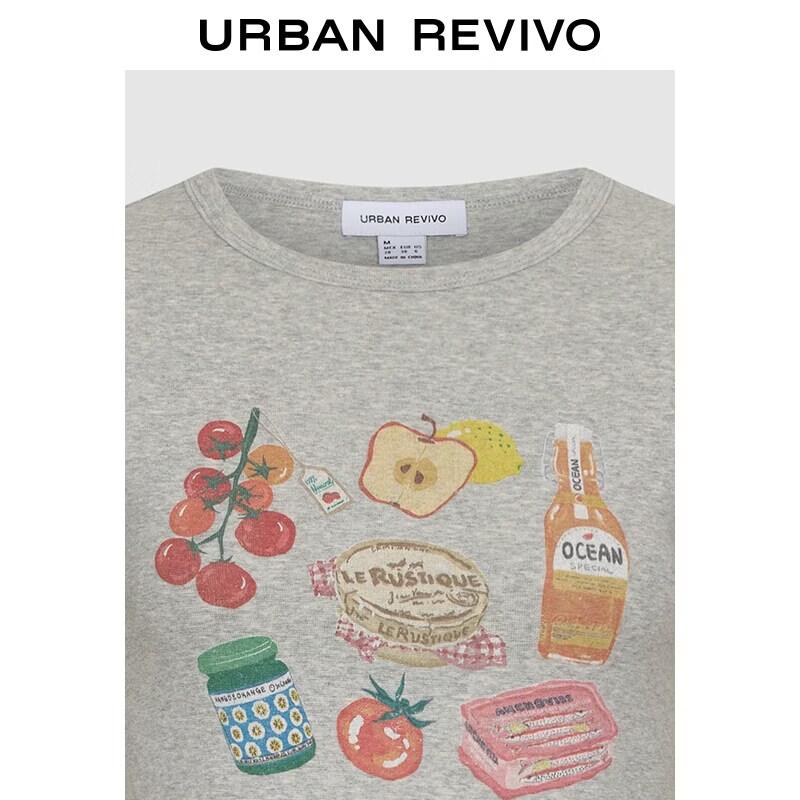 UR 2026 Damen Color-Block Print Slim T-Shirt