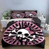 Pink Skull-Themed Modern Decor Set  Kid'S And Adults' Bedroom Decor, Exquisite Three-Piece Bedding Set Gift