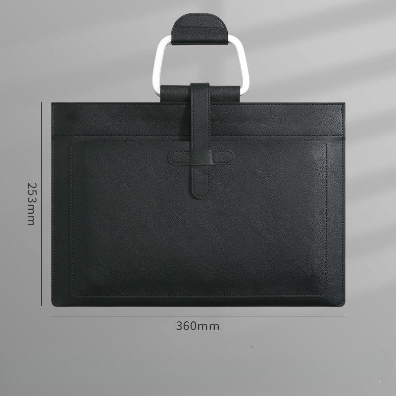 

Папка для документов формата А4, кожаная сумка для документов, многофункциональная сумка-тоут, сумка для хранения чеков, высококачественная водонепроницаемая, большой емкости чёрный