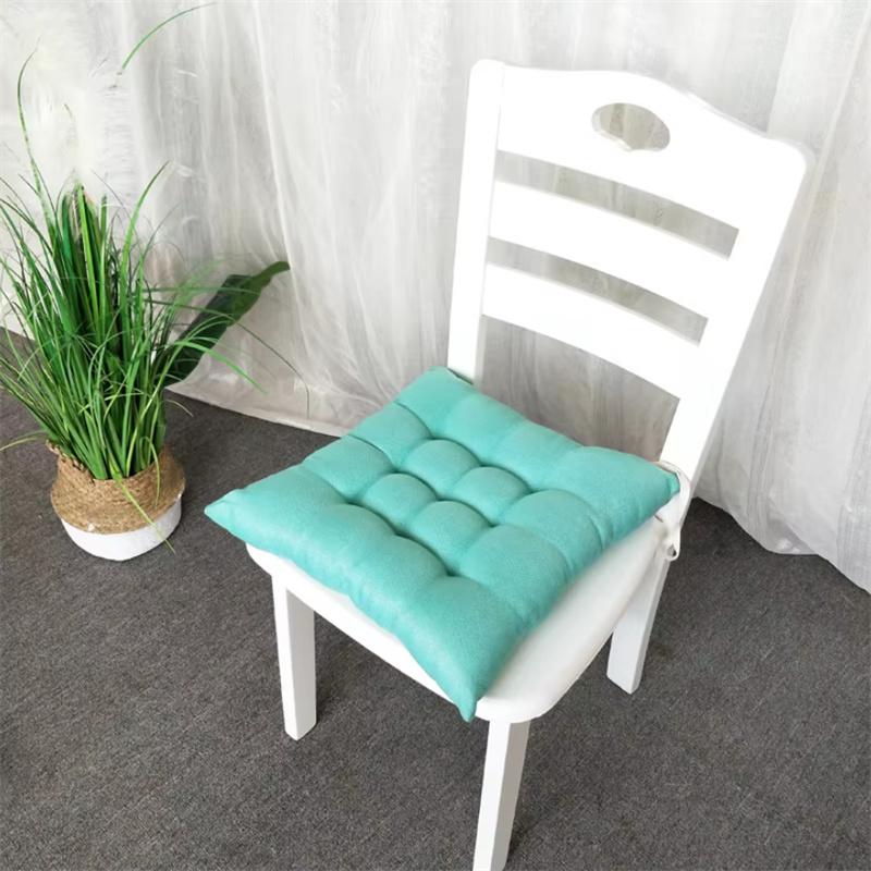 Linen-cotton Four-season Home Cushion Fashionable Solid Color Dining Chair Anti-slip Pad Office Comfortable Sedentary Stool Mat