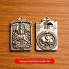 Brass Zodiac & Guardian Deity Buddha Square Pendant Keychain Charm