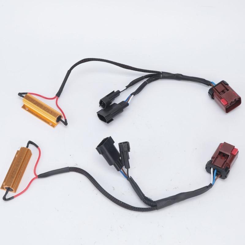 LED Tail Light Wiring Adapter for 2009-2018 1500 2500 3500 with Attached End Fittings and Two Finned Modules, Built to Link Existing Halogen Tail