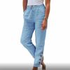 QICED Women's Fashion Casual Solid Color Print Pants & Capris