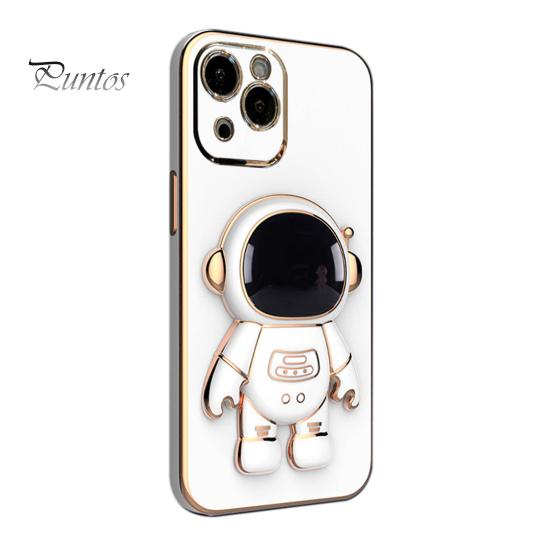 Phone Protective Case Cartoon Foldable Camera Protector Astronaut Mobile Phone Cover with Stand for iPhone 14/Pro/Max (Plus)/Pro Max