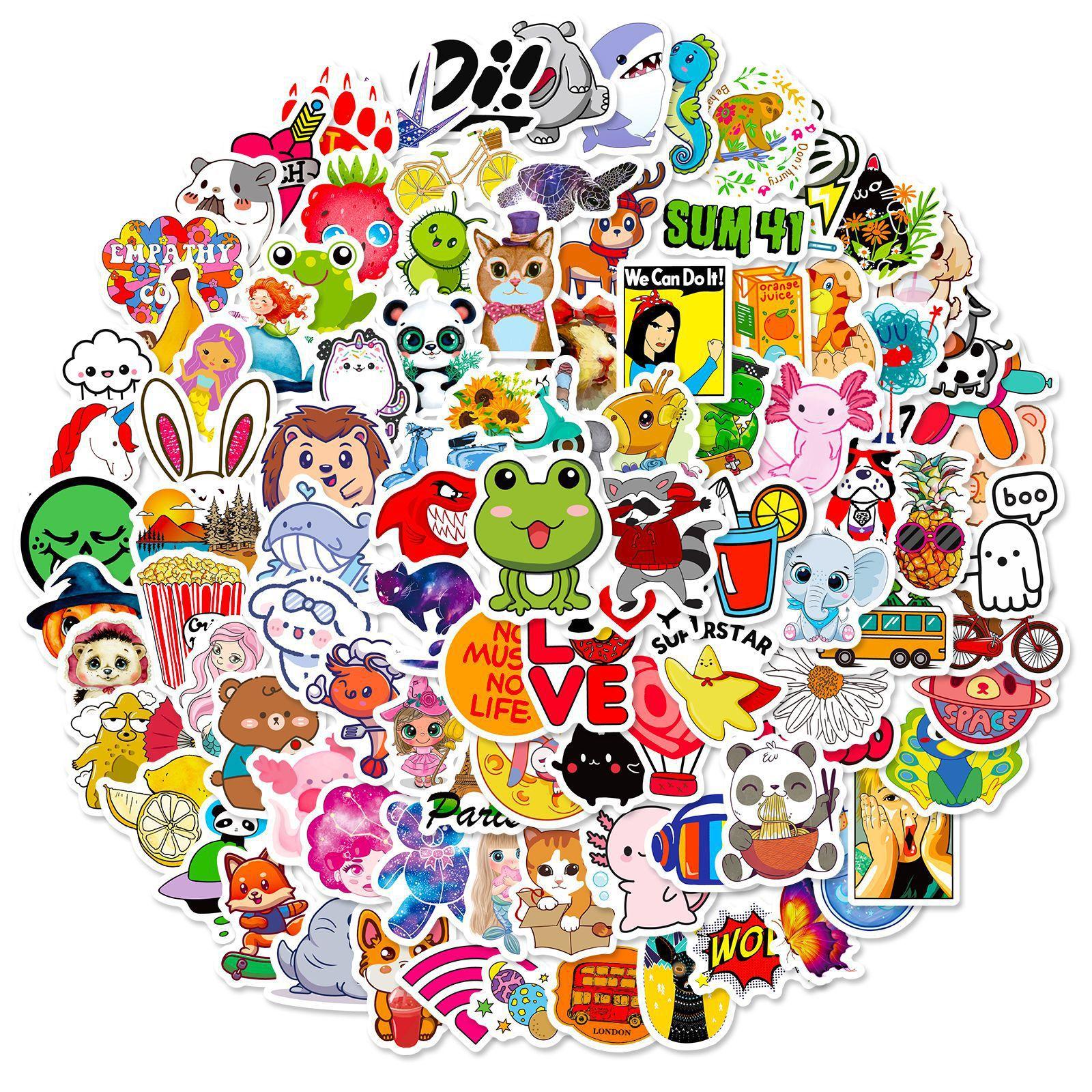 

100 Наклеек маленького размера 4 см «Смешная девочка» микс и матч, для компьютера, чемодана, Ins Feng Xiaoqing