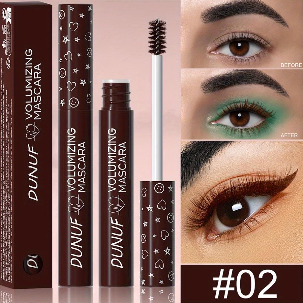 DUNUF Colored Mascara - Long-Wearing, Curling, Volumizing Mascara, Waterproof & Sweatproof, Slim Brush for Precise Application 8 colors