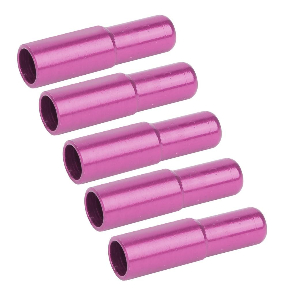 DUUTI 5 Stück 5mm Fahrrad Bremskabel Endkappen Crimpkappen Aluminiumlegierung Schaltzug Endkappen für Rennrad Mountainbike Lila