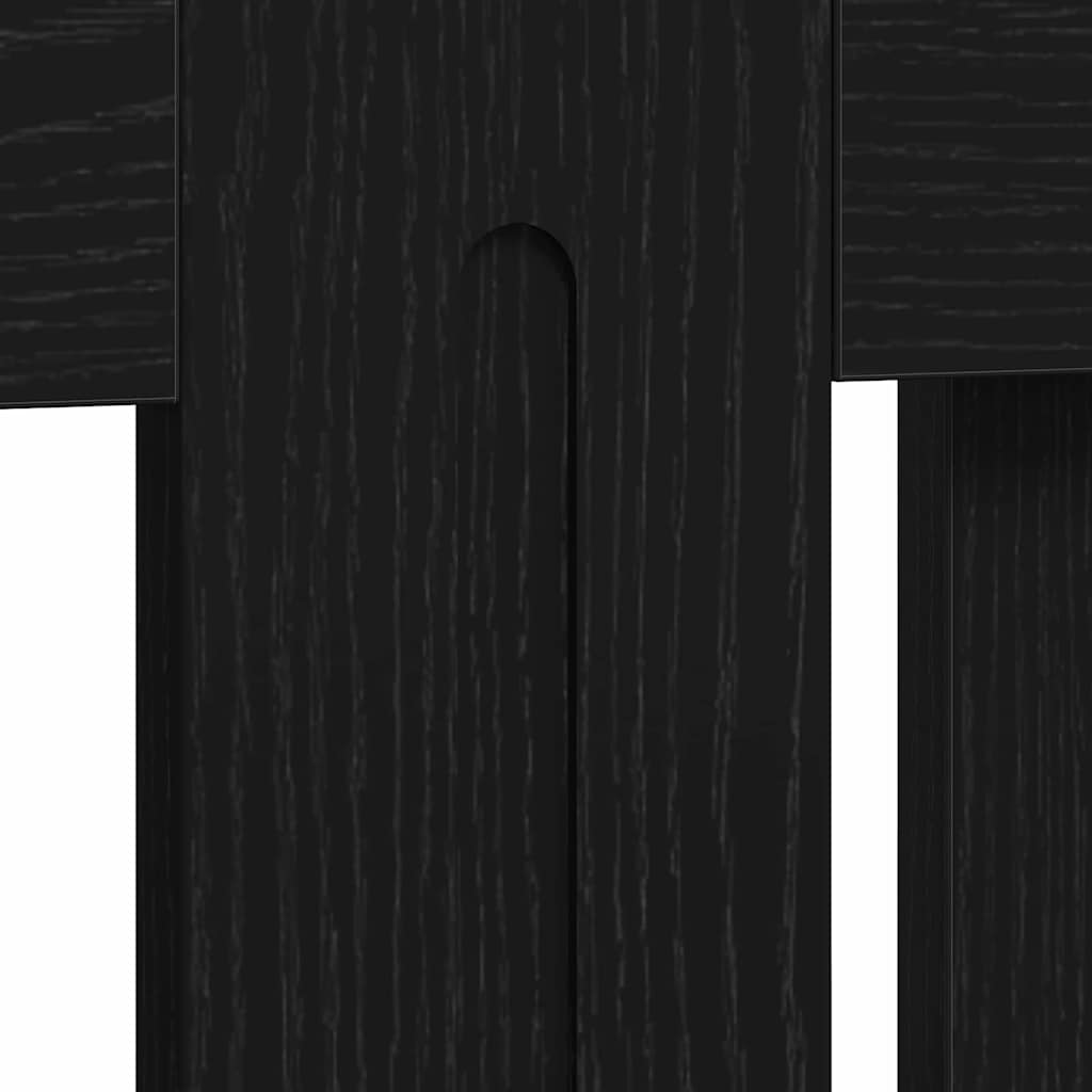 Radiator Cover Black Oak Effect 112 x 19 x 81.5 cm