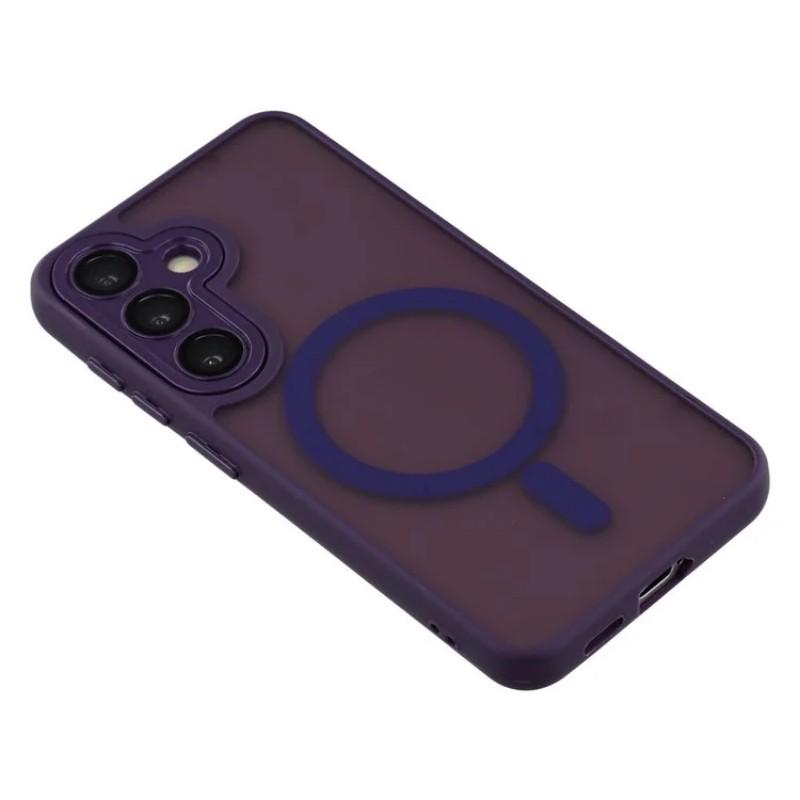For Samsung Galaxy S24+ Back Cover Magnetic Case WANLONFENG QB1 Series PC TPU Shockproof Phone Case