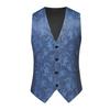 Men Print Suit Vest Korean Style Slim Fit Waistcoat Spring Autumn Men Thin Casual Sleeveless Gilet