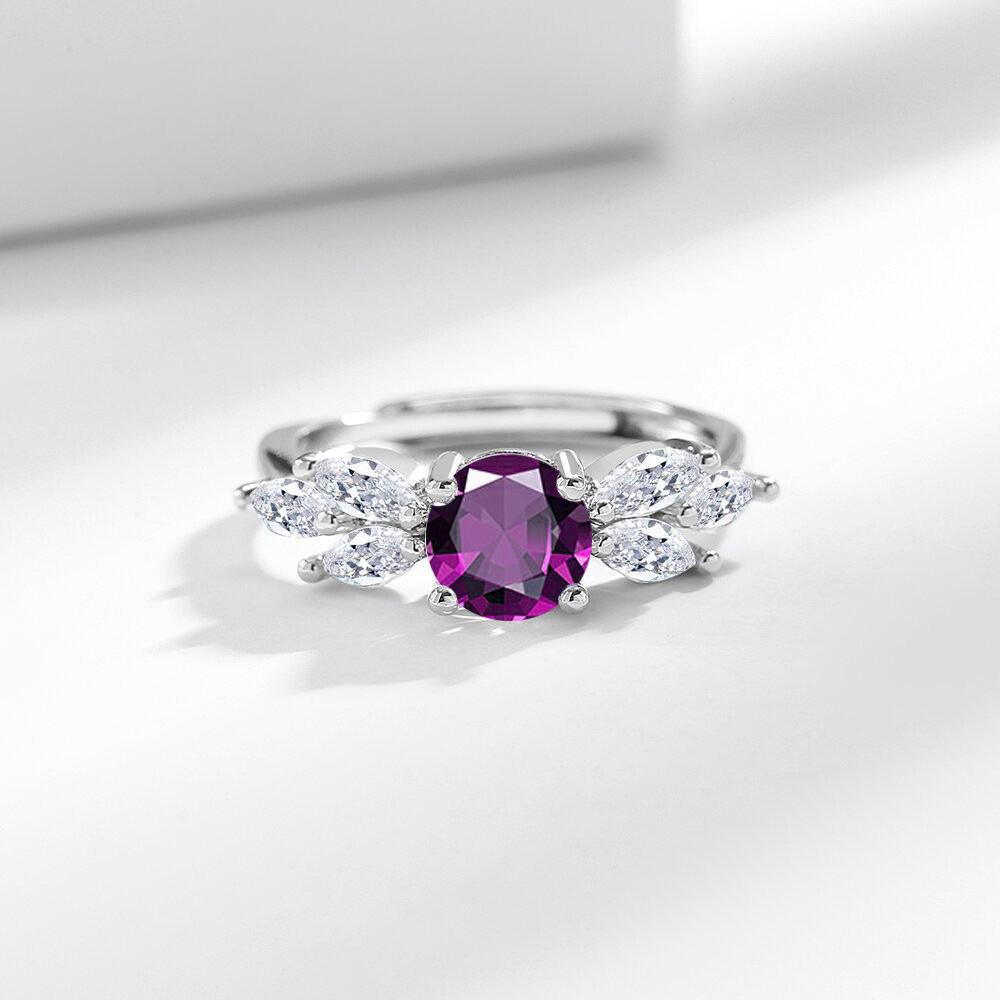 

Элегантное медное кольцо с разноцветными цирконами - Потрясающие украшения с драгоценными камнями для женщин Opening adjustable фиолетовый