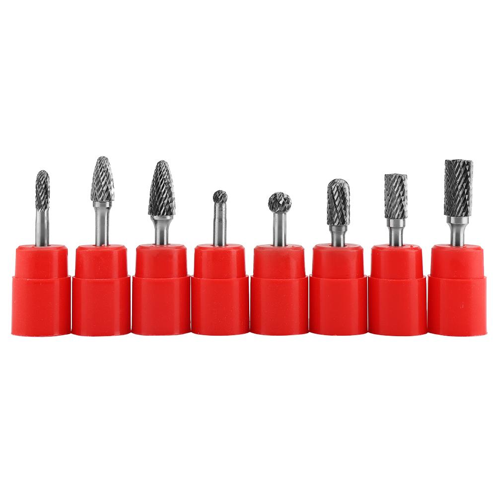 8Pcs Double Cut Tungsten Steel Carbide Rotary Burr Die Grinder Bit Tool Set