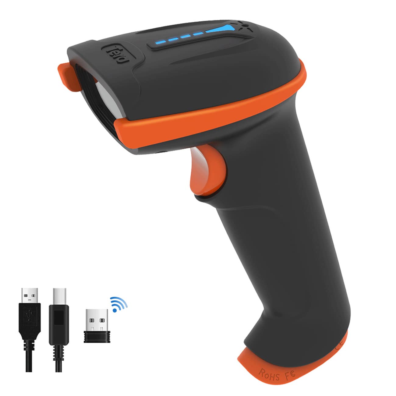 Tera Barcode Reader, Supports QR Codes, 2D Codes, 1D Codes, and Codes Including Japanese Characters, Wireless, Japanese Instruction Manual (Orange)