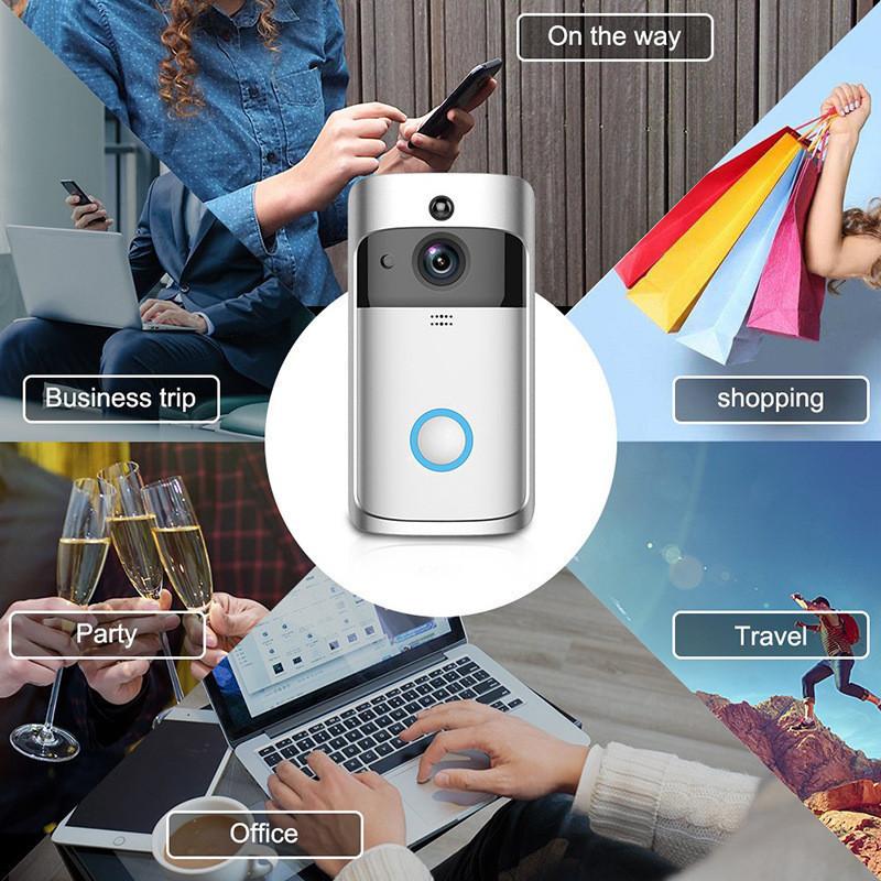 Smart Low Power Wifi Wireless Video Doorbell With Voice Intercom And Mobile Monitoring