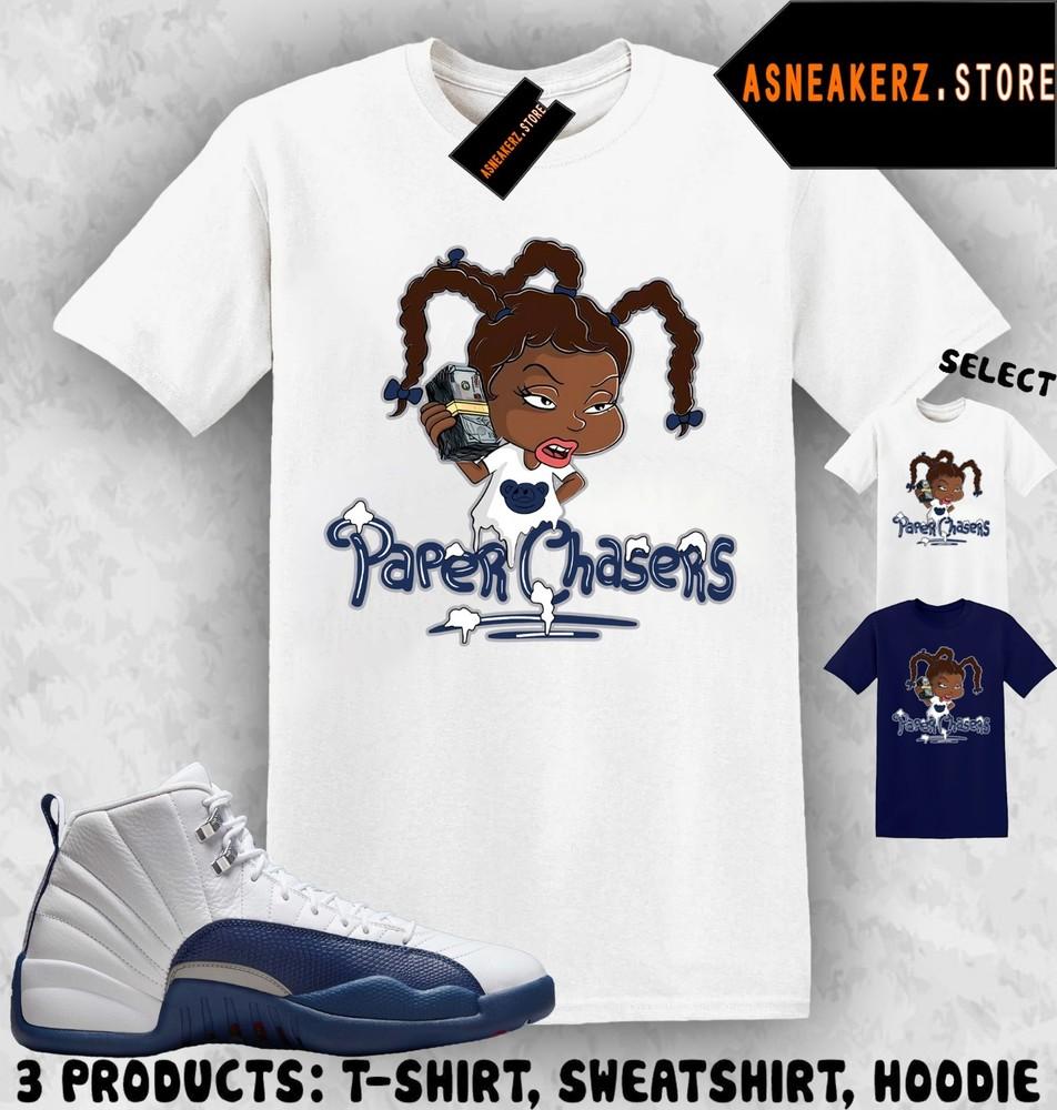 

Shirt Matching AJ 12 French Blue 2025 Match Sneaker Paper Chasers Susie T-Shirt Unisex T-Shirt L