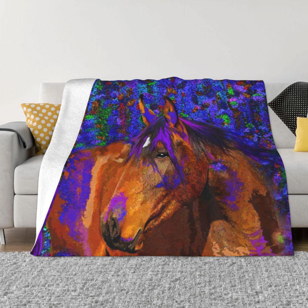 HORSE And PURPLE Custom Home Decor An Ultra-Soft Micro Fleece Blanket 30x40in