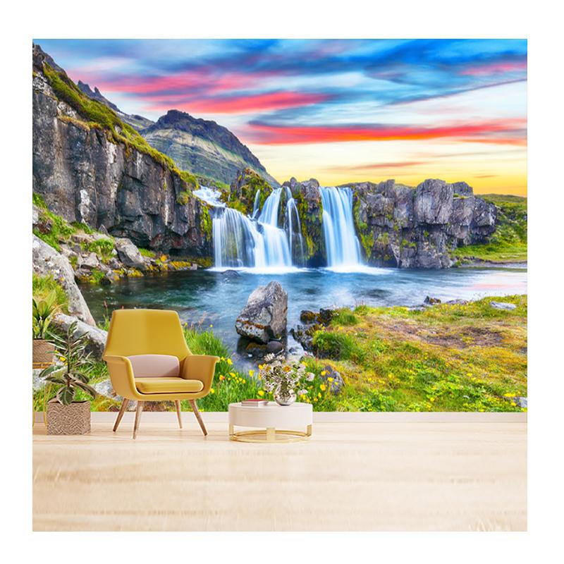

Green Water Forest Wallpaper Waterfall Color Cloud Natural Landscape 3D Mural Living Room Bedroom Wallpaper 200 cm(W) x 140 cm(H)