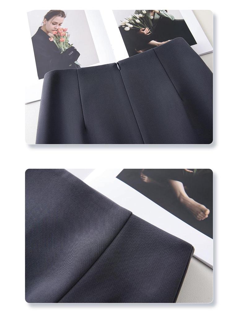 White High-Waisted Slimming Bodycon Midi Skirt for Women - 2025 Spring/Summer Fashion