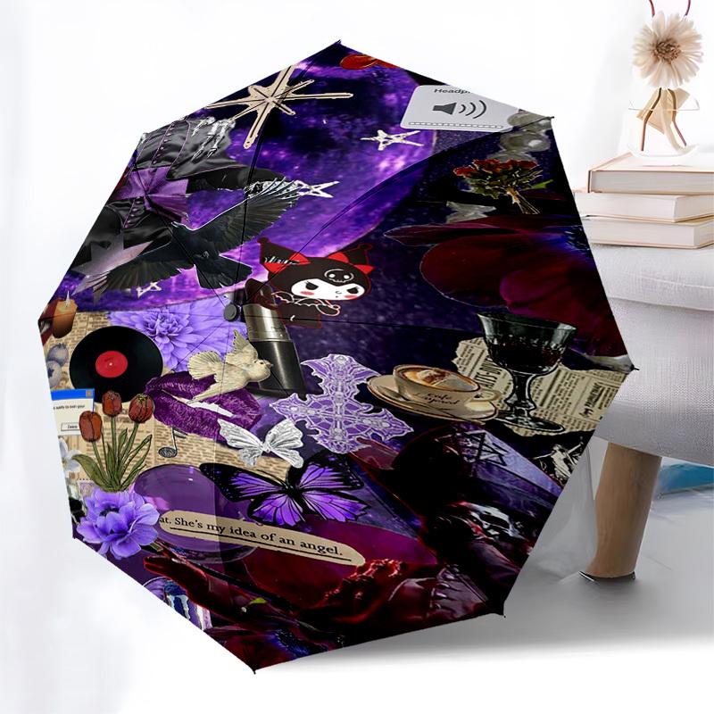 1pc Gothic Halloween Automatic Open, Windproof, Compact Travel Umbrella, Gift for Birthday, Christmas, Business 93019