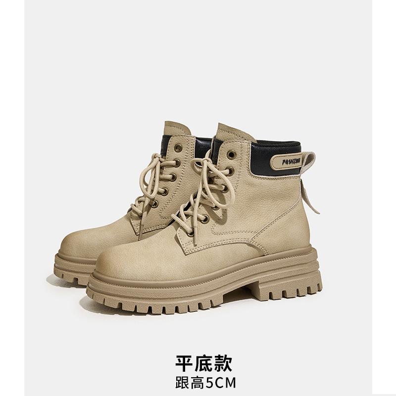 Cowhide version~ Martin boots women's retro simple and versatile short boots travel mountaineering kick not bad big yellow boots short boots